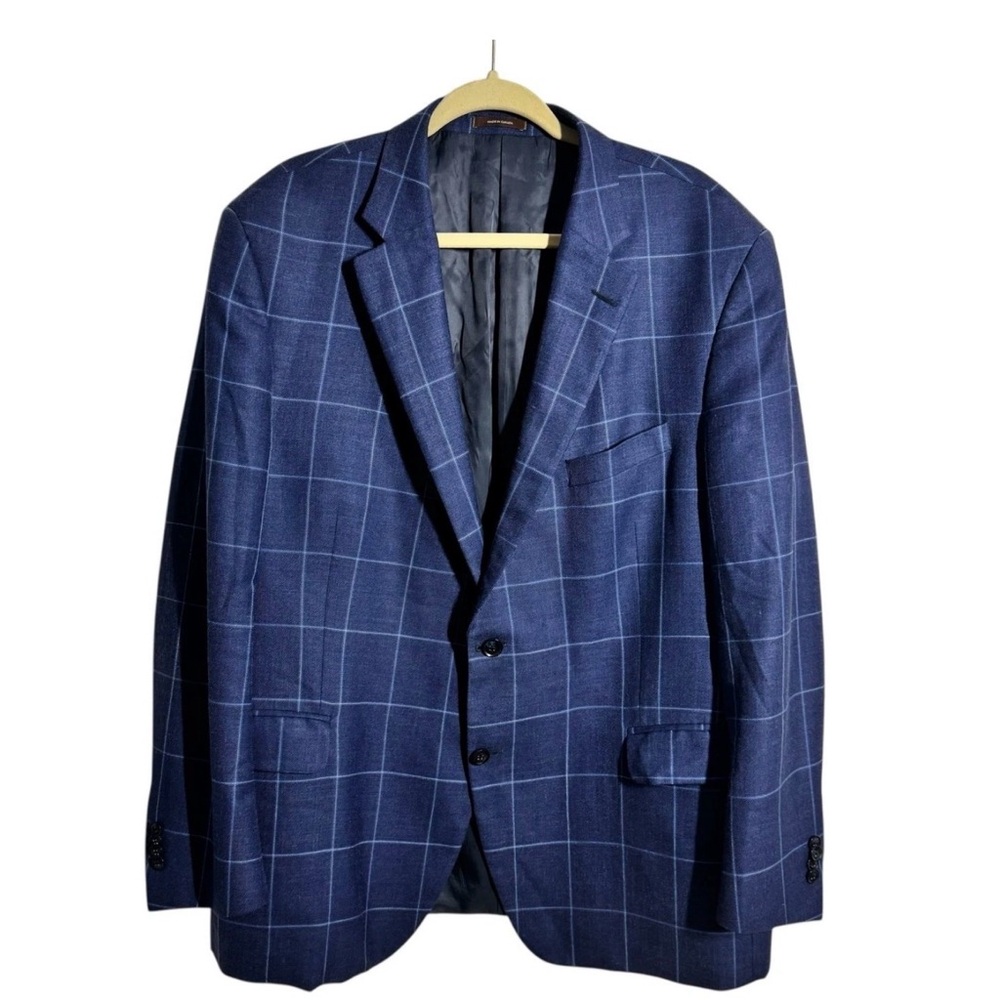 Peter Millar Navy Windowpane Blazer